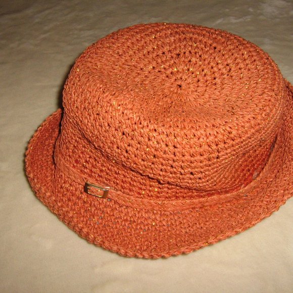 Ladies Straw Summer Hat Orange - Picture 2 of 2